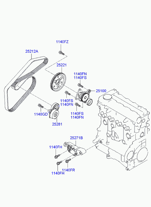 Ролик натяжителя для Хендай Матрикс 2005-2008