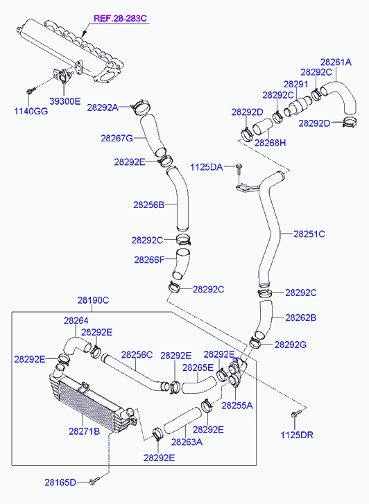 Интеркулер для Хендай Матрикс 2005-2008