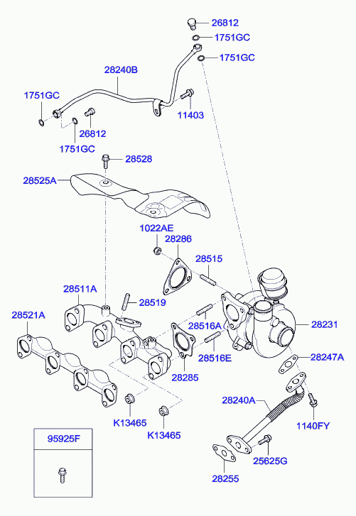 Турбокомпрессор для Хендай Матрикс 2005-2008