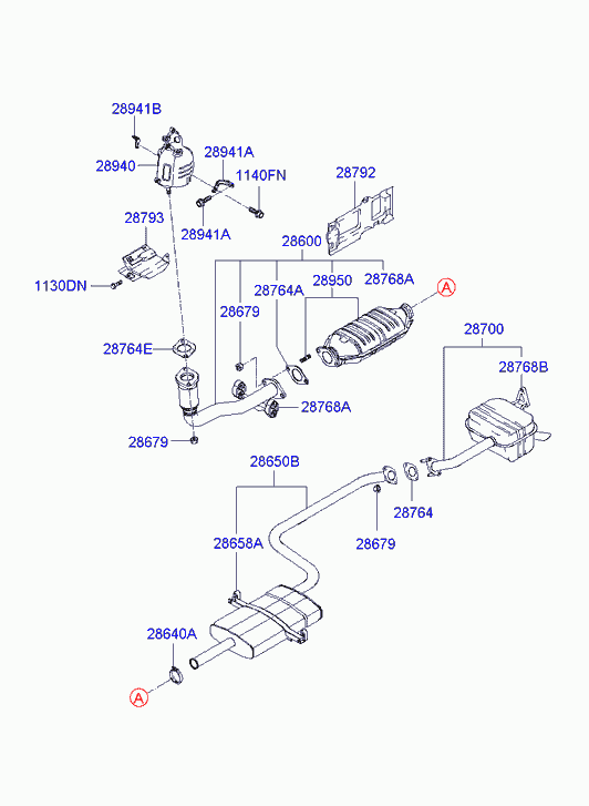 Глушитель основной для Хендай Матрикс 2005-2008