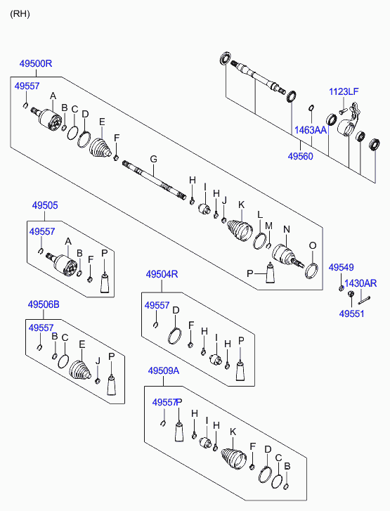 Шрус наружний передний правый для Хендай Матрикс 2005-2008