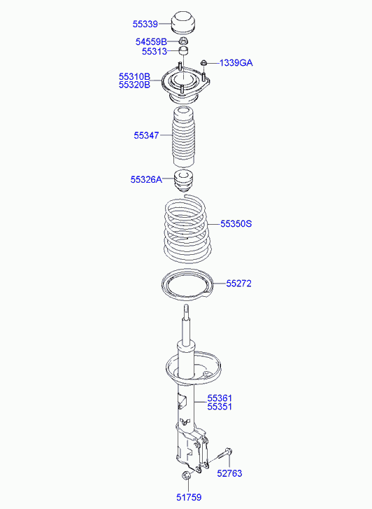 Амортизатор задний для Хендай Матрикс 2005-2008