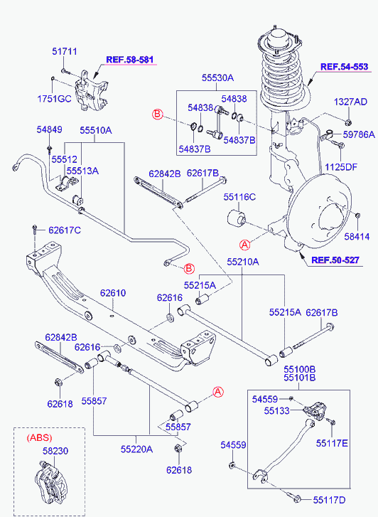Рычаг задний нижний правый для Хендай Матрикс 2005-2008
