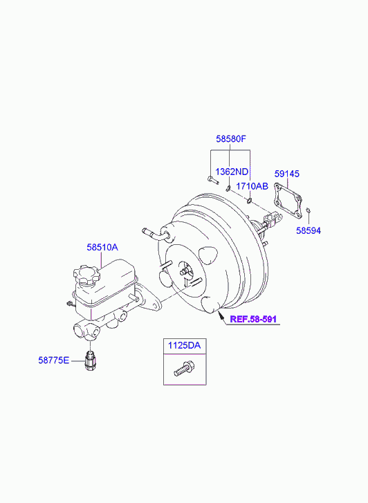 Главный тормозной цилиндр с бачком для Хендай Матрикс 2005-2008