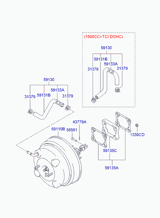 Вакуумный усилитель тормозов для Хендай Матрикс 2005-2008