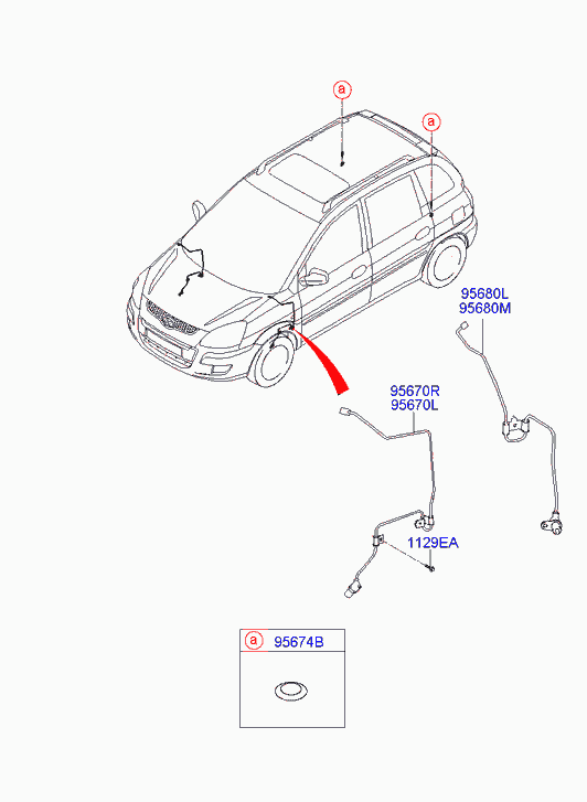 Датчик АБС передний левый для Хендай Матрикс 2005-2008