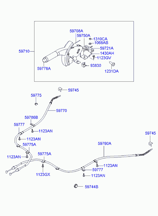 Рычаг стояночного, ручного тормоза для Хендай Матрикс 2005-2008