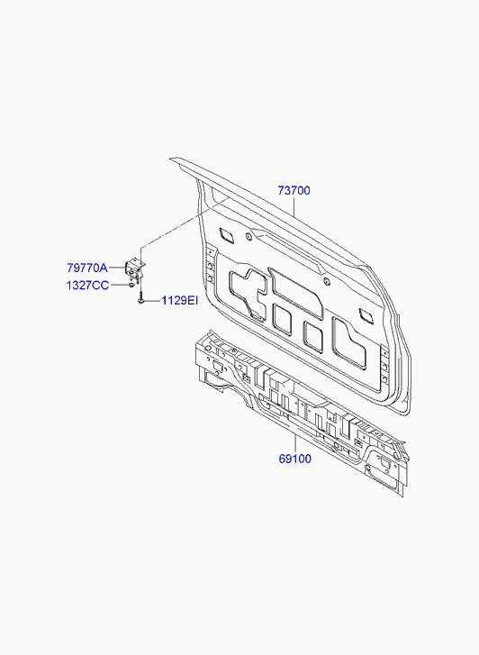 Дверь багажника для Хендай Матрикс 2005-2008