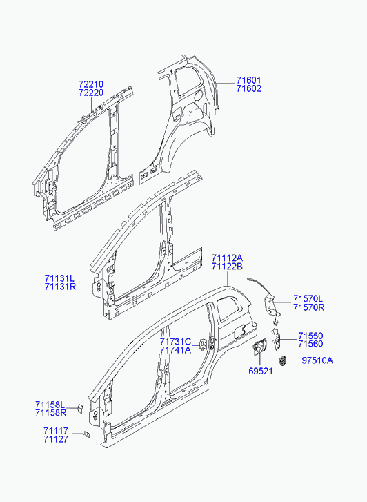 Крыло заднее правое для Хендай Матрикс 2005-2008