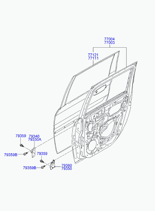 Дверь задняя правая для Хендай Матрикс 2005-2008