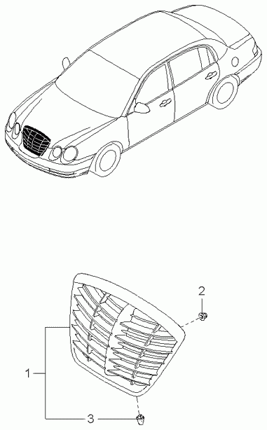 Решетка радиатора для Киа Опирус 2003-2007