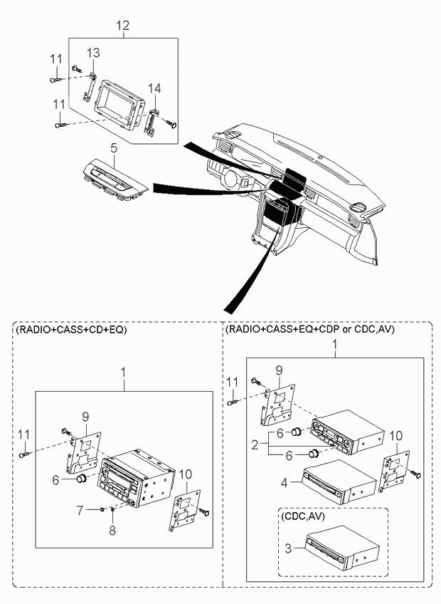 Головное устройство, автомагнитола для Киа Опирус 2003-2007