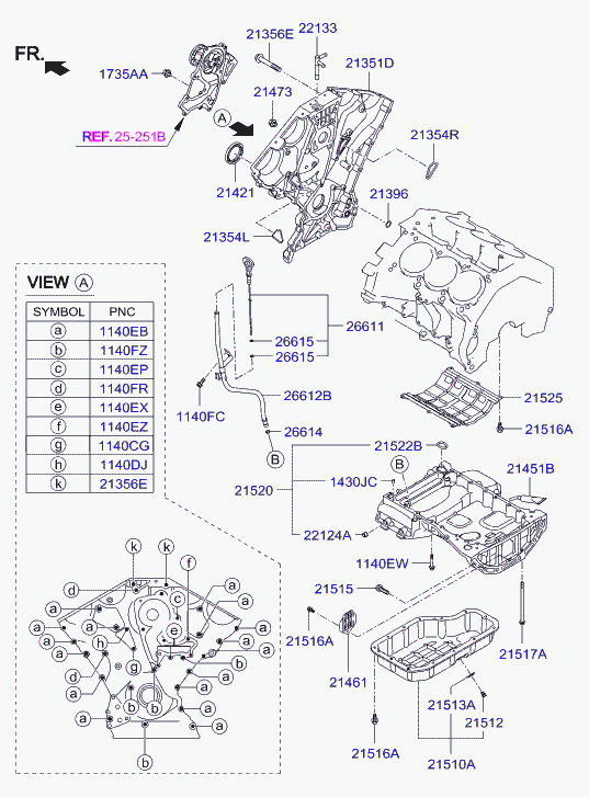 Поддон масляный для Хендай Экус 2009-2013