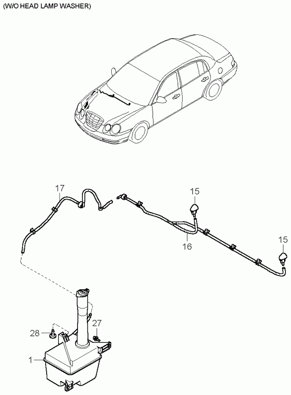 Бачок омывателя стёкол для Киа Опирус 2003-2007