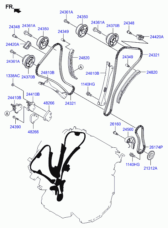 Шкив масляного насоса для Хендай Экус 2009-2013