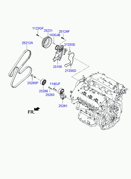 Ремень ГРМ для Хендай Экус 2009-2013