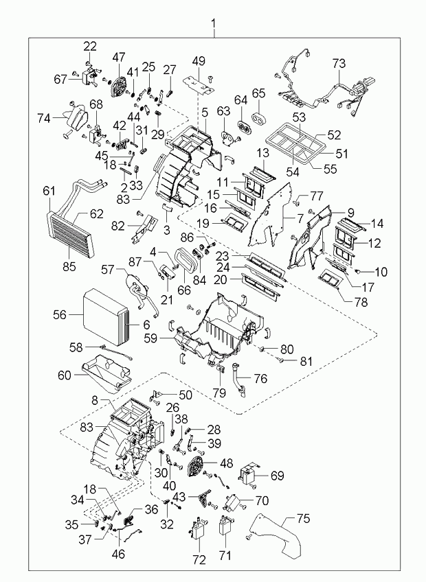 Радиатор отопителя для Киа Опирус 2003-2007