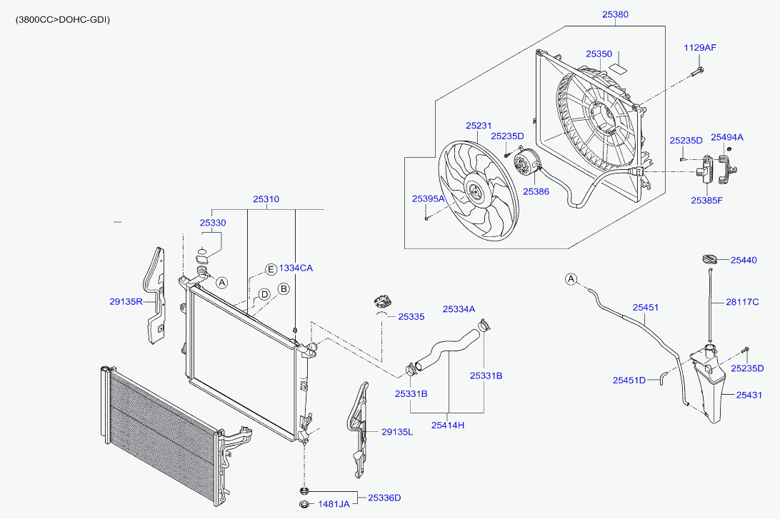 Мотор вентилятора двигателя для Хендай Экус 2009-2013