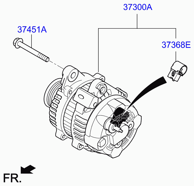 Генератор в сборе для Хендай Экус 2009-2013