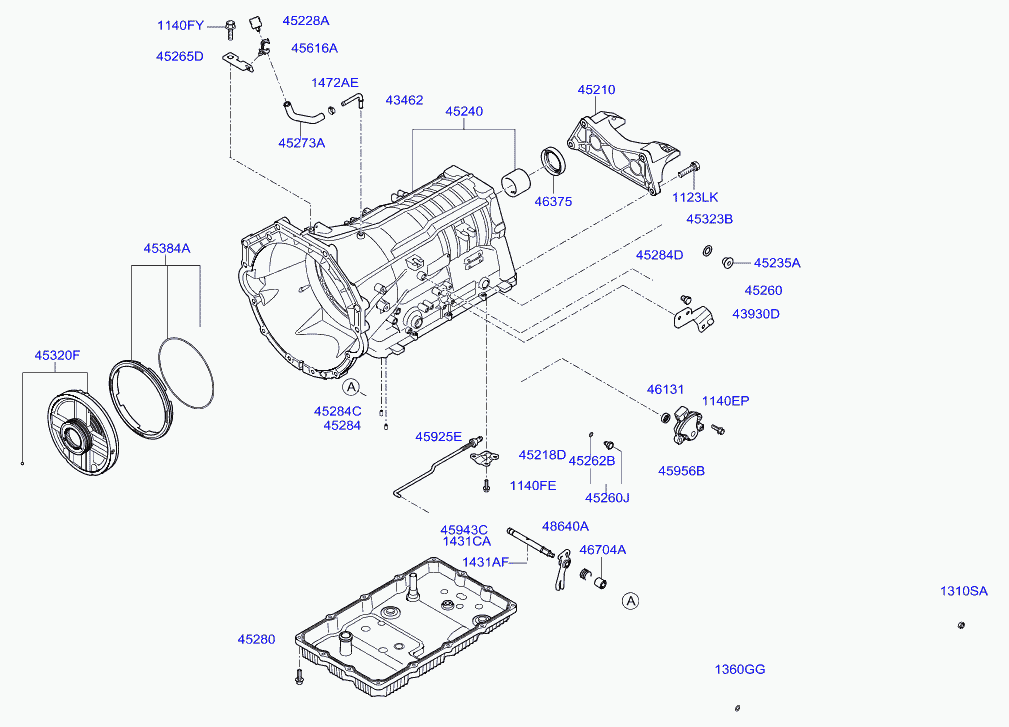 Масляный поддон АКПП для Хендай Экус 2009-2013