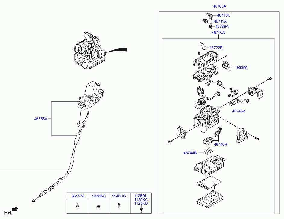 Рычаг переключения скоростей для Хендай Экус 2009-2013