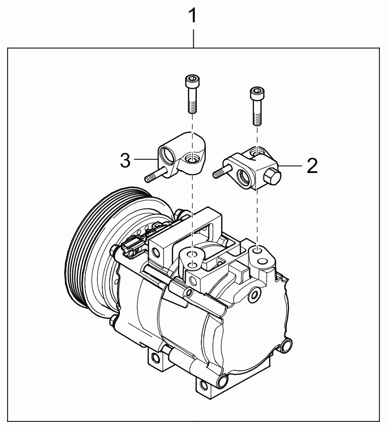 Компрессор кондиционера для Киа Опирус 2003-2007