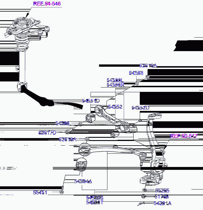 Рычаг передний нижний левый для Хендай Экус 2009-2013