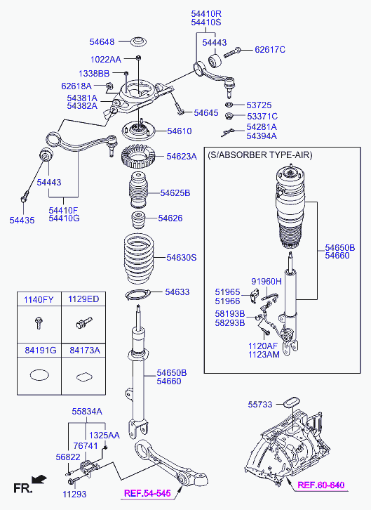 Рычаг передний верхний правый для Хендай Экус 2009-2013