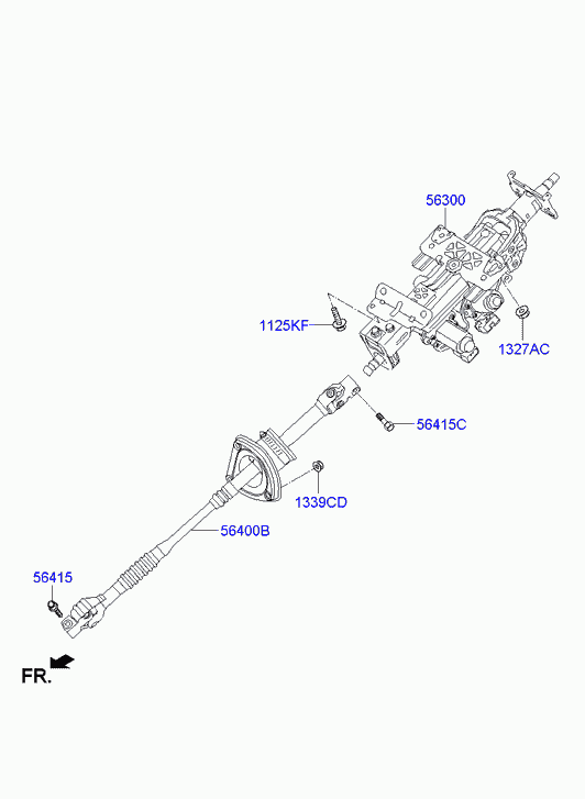 Рулевой вал нижний для Хендай Экус 2009-2013