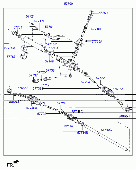 Рулевая рейка для Хендай Экус 2009-2013