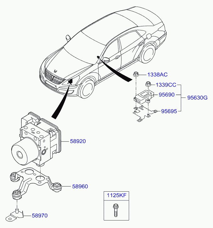 Блок АБС для Хендай Экус 2009-2013
