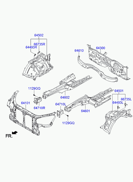 Панель передняя-телевизор для Хендай Экус 2009-2013