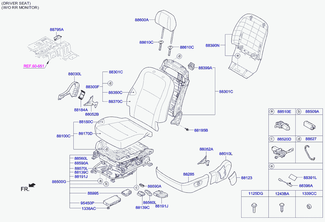Подушка сиденья водителя для Хендай Экус 2009-2013