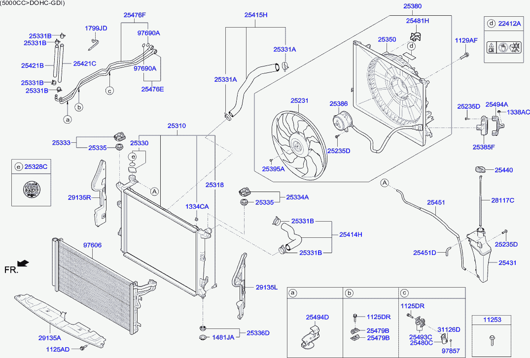 Радиатор кондиционера в сборе для Хендай Экус 2009-2013