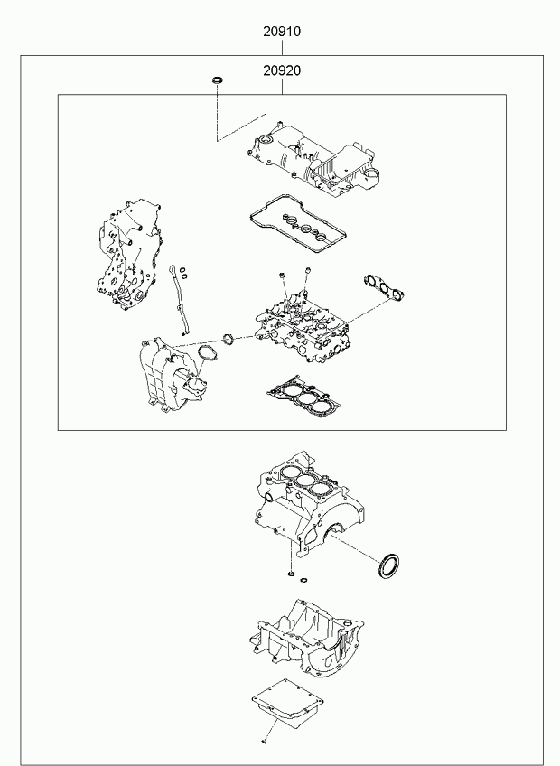 Комплект прокладок для двигателя для Киа Пиканто 2007-2011