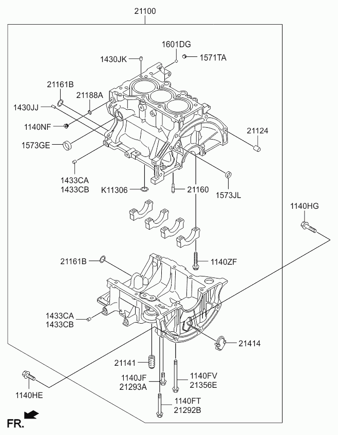 Блок цилиндров в сборе для Киа Пиканто 2007-2011
