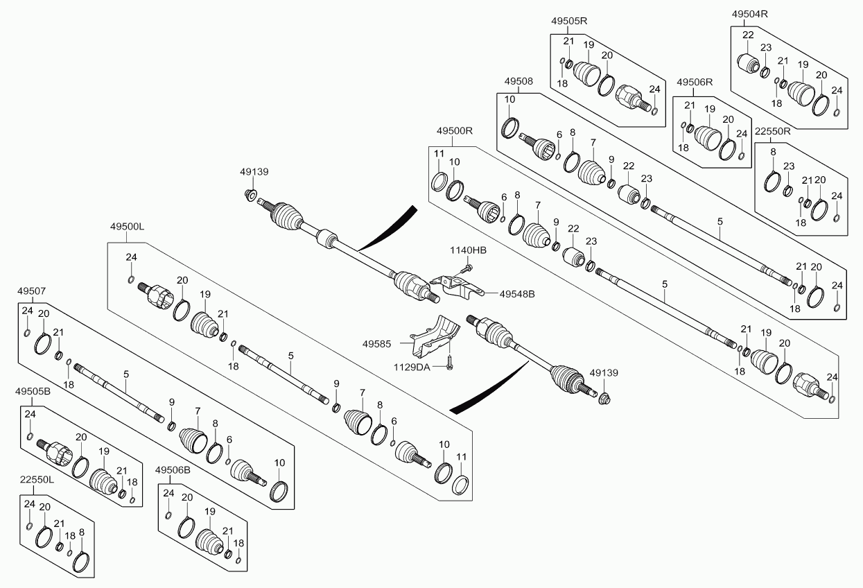 Приводной вал передний правый для Киа Пиканто 2007-2011