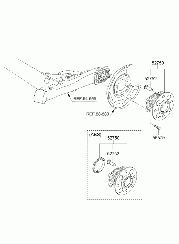 Ступица задняя левая для Киа Пиканто 2007-2011