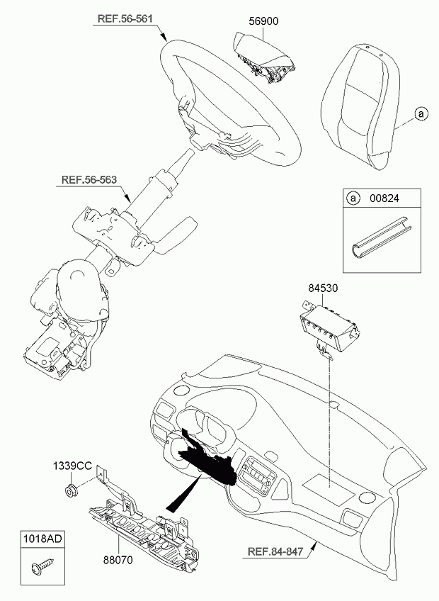 Подушка безопасности водителя для Киа Пиканто 2007-2011