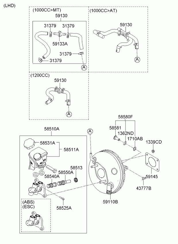 Вакуумный усилитель тормозов для Киа Пиканто 2007-2011