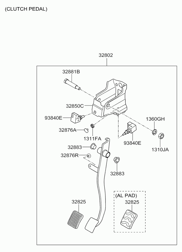 Педаль тормоза для Киа Пиканто 2007-2011