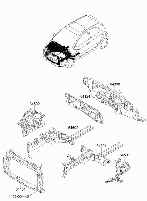Панель передняя-телевизор для Киа Пиканто 2007-2011