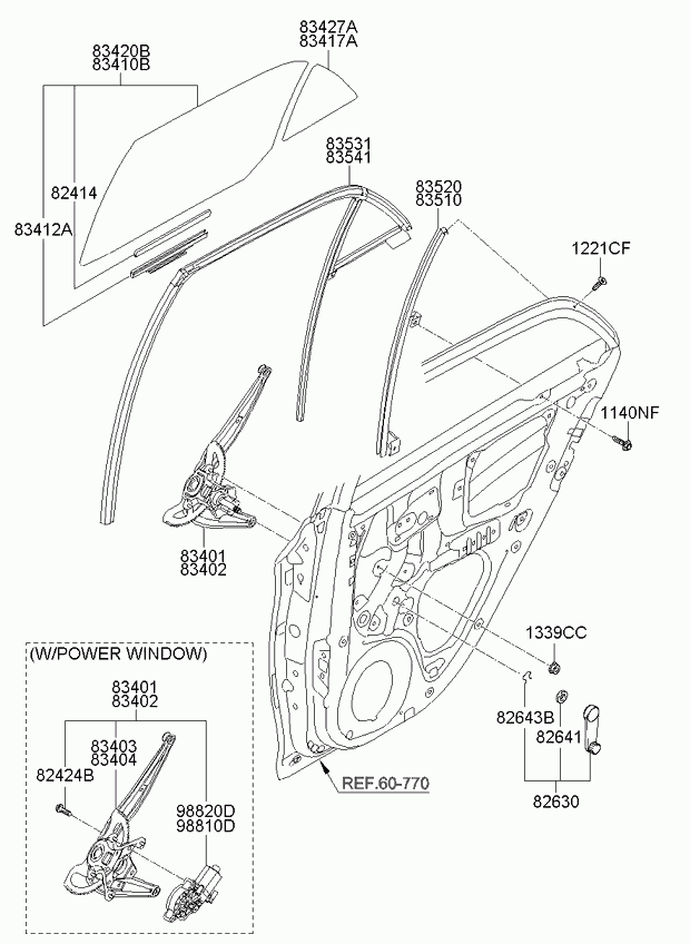 Стеклоподъемник заднего левого стекла для Киа Пиканто 2007-2011