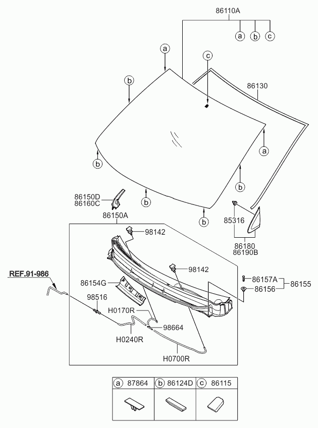 Лобовое стекло для Киа Пиканто 2007-2011