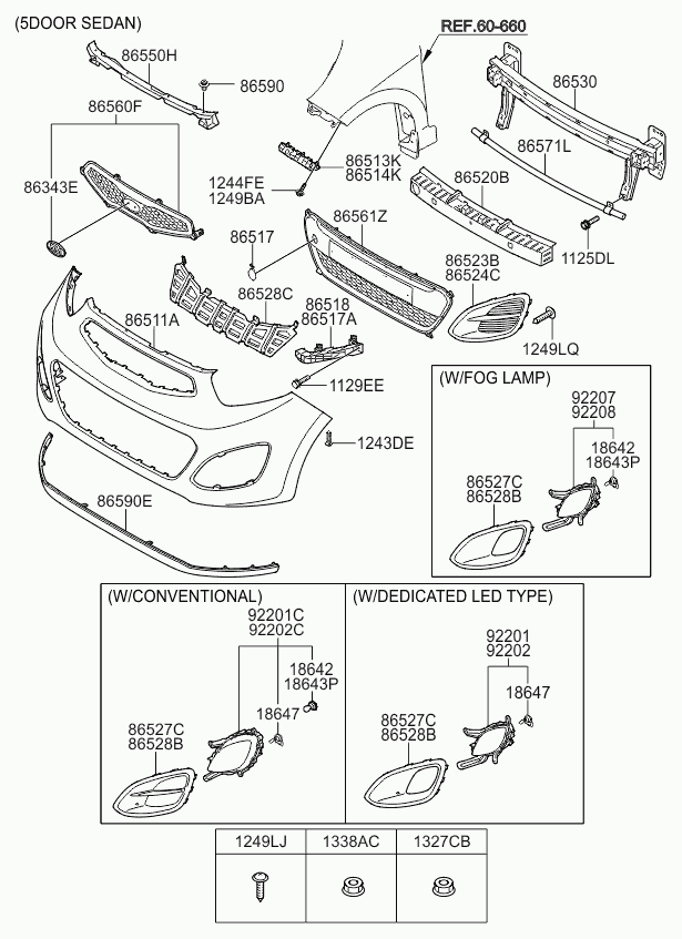 Бампер передний для Киа Пиканто 2007-2011