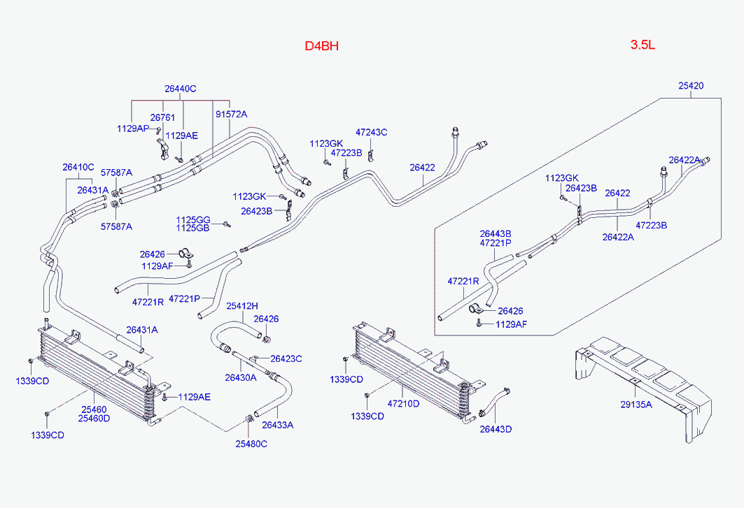 Радиатор масляный для Хендай Терракан 2001-2004