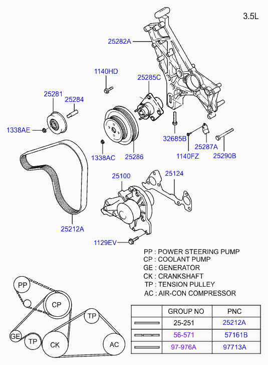 Помпа водяная для Хендай Терракан 2001-2004