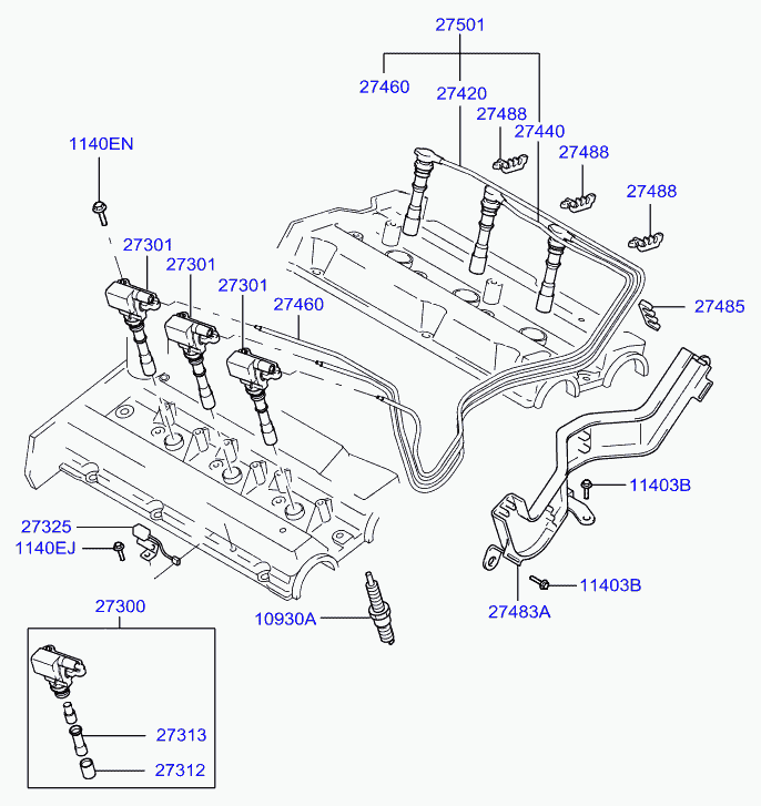 Свеча зажигания для Хендай Терракан 2001-2004