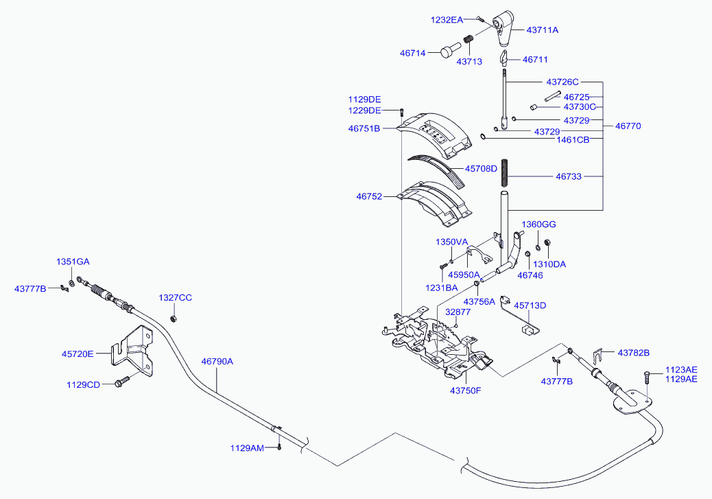 Рычаг переключения скоростей для Хендай Терракан 2001-2004