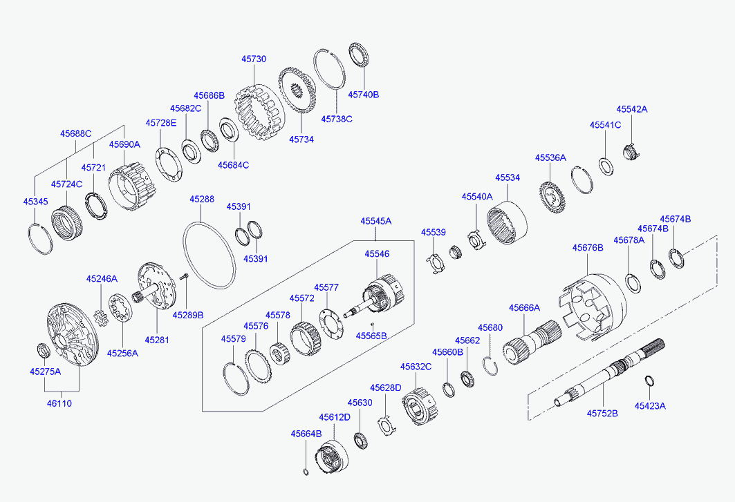 Вал АКПП для Хендай Терракан 2001-2004
